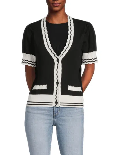 Design 365 Women's Scalloped Cardigan