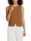 Design 365 Women's Solid Cashmere Vest In Brown