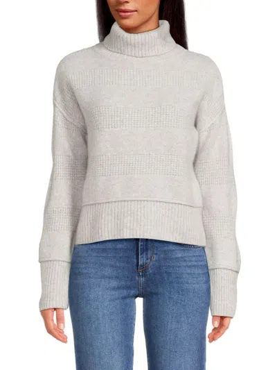 Design 365 Women's Woven Cashmere Turtleneck Sweater In Aruba