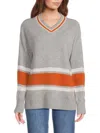 Design 365 Women's Varsity Stripe Cashmere Sweater