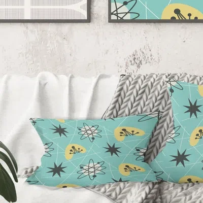 Design Art 1950 Retro Pattern I - Mid-century Modern Printed Throw Pillow