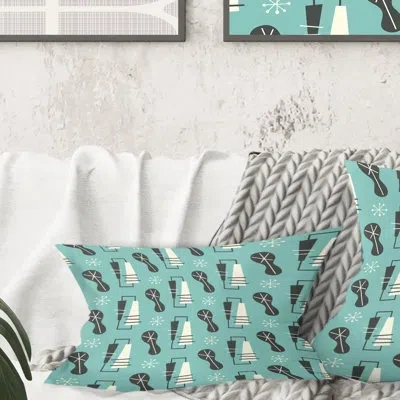 Design Art 1950 Retro Pattern Ii - Mid-century Modern Printed Throw Pillow