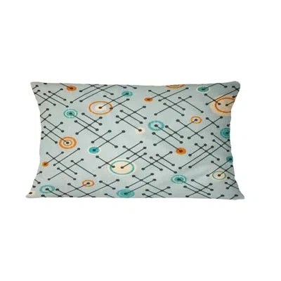 Design Art 1950 Retro Pattern Iii - Mid-century Modernprinted Throw Pillow In Teal
