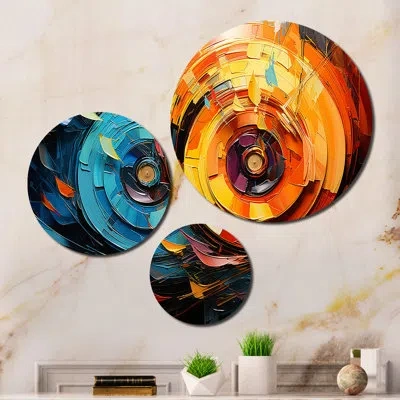 Design Art 3 Popart Vinyl Record Reverie Vi Wall Decor Set Metal In Multi-color