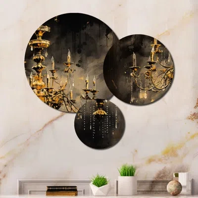 Design Art 3 Wall Decor Set In Black;gold