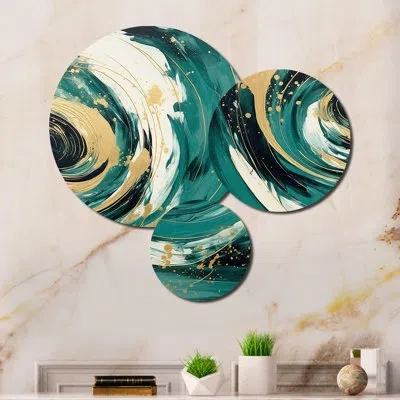 Design Art 3 Wall Decor Set In Blue;gold