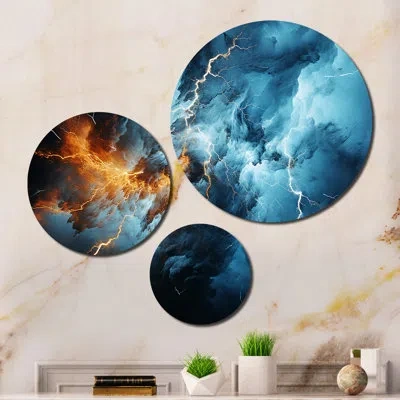 Design Art 3 Wall Decor Set In Blue;yellow