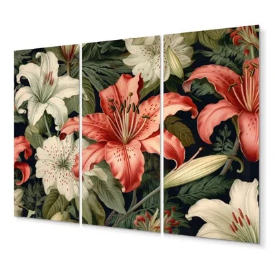 Design Art 3 Wall Decor Set In Green;coral