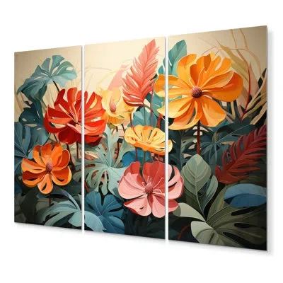 Design Art 3 Wall Decor Set In Green;orange