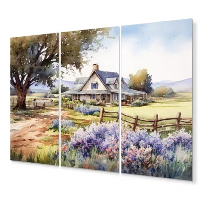 Design Art 3 Wall Decor Set In Green;purple