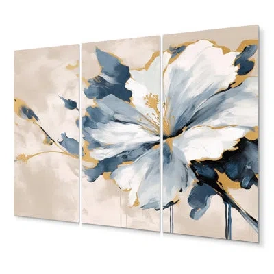 Design Art 3 Wall Decor Set Metal In Blue;white