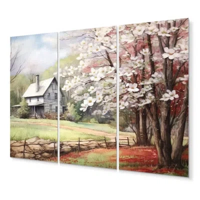 Design Art 3 Wall Decor Set Metal In White;gray