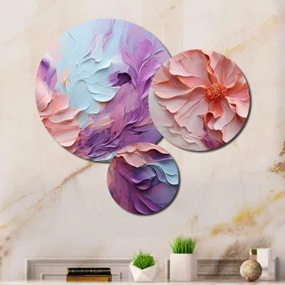 Design Art 3 Wall Decor Set In Pink;purple