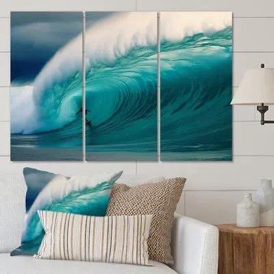 Design Art 3 Wall Decor Set In White;teal