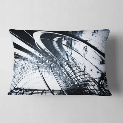 Design Art 3d Abstract Art Black Structural - Abstract Printed Pillow