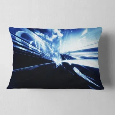 Design Art 3d Abstract Art Blue Black - Abstract Printed Pillow