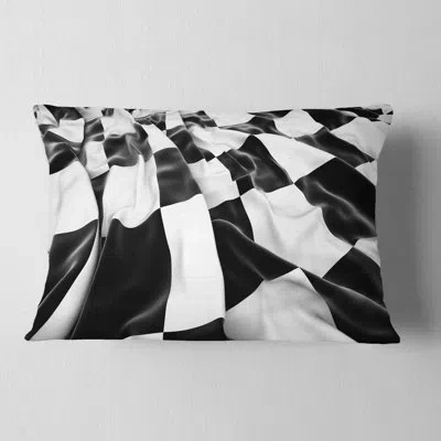 Design Art 3d Checkered Flag - Abstract Printed Pillow