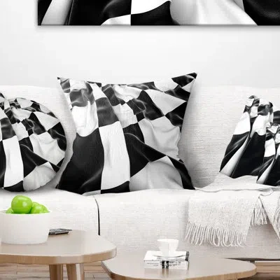 Design Art 3d Checkered Flag - Abstract Printed Pillow
