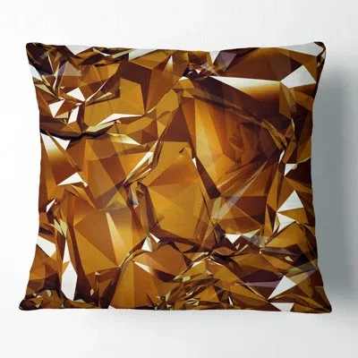 Design Art 3d Gold Crystal Background - Abstract Printed Pillow