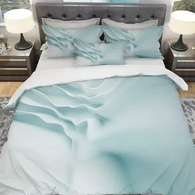 Design Art 3d Light Blue Abstract Architecture - Modern Abstract Duvet Cover Set - Microfiber Polyester In Blue;white