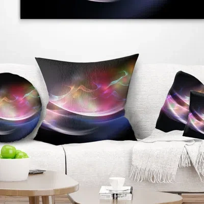 Design Art 3d Pink Blue Glowing Light - Abstract Printed Pillow