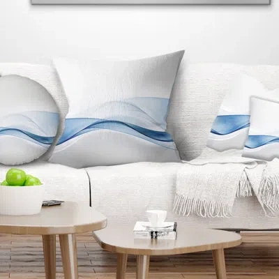 Design Art 3d Wave Of Water Splash - Abstract Printed Pillow In Blue;gray