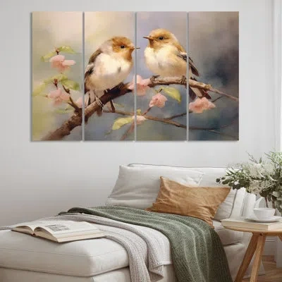 Design Art 4 Wall Decor Set In Beige;pink