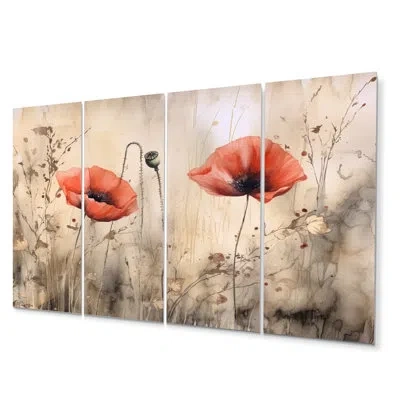Design Art 4 Wall Decor Set In Black;brown
