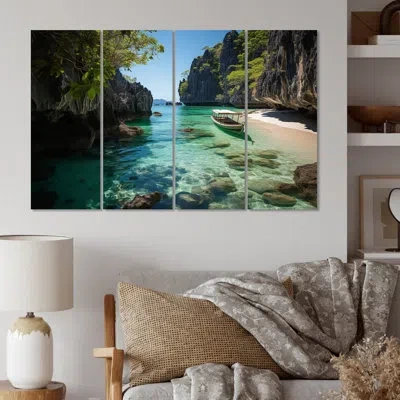 Design Art 4 Wall Decor Set In Brown;turquoise