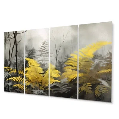 Design Art 4 Wall Decor Set In Gray;yellow