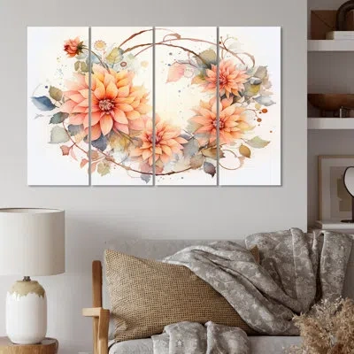 Design Art 4 Wall Decor Set In Green;coral