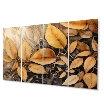 Design Art 4 Wall Decor Set Metal In Brown;beige