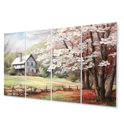 Design Art 4 Wall Decor Set In White;gray