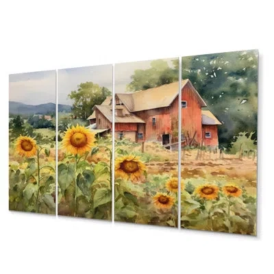 Design Art 4 Wall Decor Set In Yellow