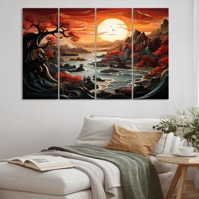 Design Art 4 Wall Decor Set In Yellow;orange