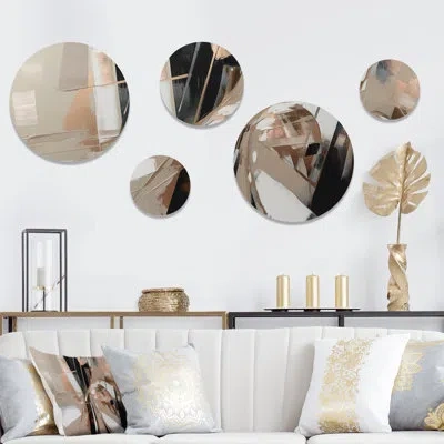 Design Art 5 Brown And Black Beyond Boundaries V Wall Decor Set