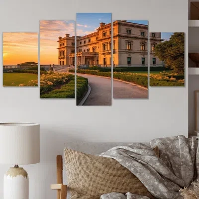 Design Art 5 Rhode Island New Port Historical Mansion I Wall Decor Set Metal In Green;beige