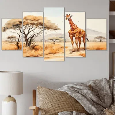 Design Art 5 Wall Decor Set In Beige;orange