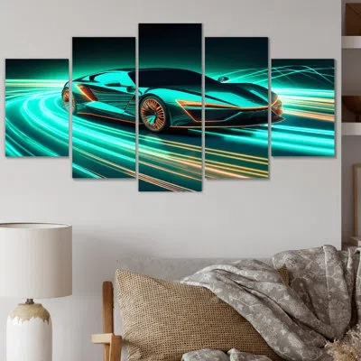 Design Art 5 Wall Decor Set In Black;teal