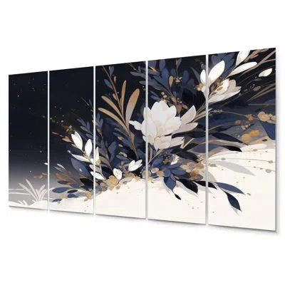 Design Art 5 Wall Decor Set In Blue;gold