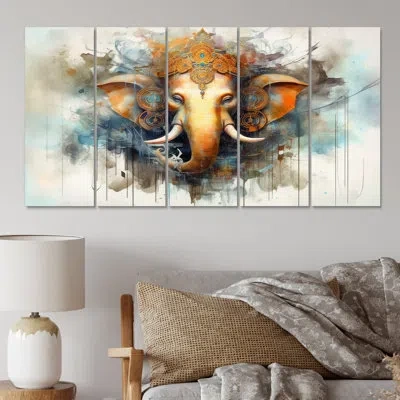 Design Art 5 Wall Decor Set In Blue;orange