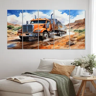 Design Art 5 Wall Decor Set In Brown;orange