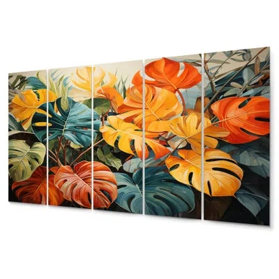 Design Art 5 Wall Decor Set In Green;orange