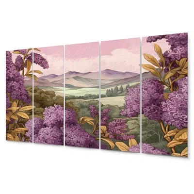 Design Art 5 Wall Decor Set In Green;purple