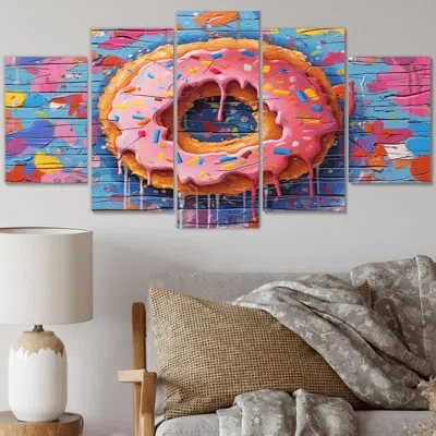 Design Art 5 Wall Decor Set In Pink