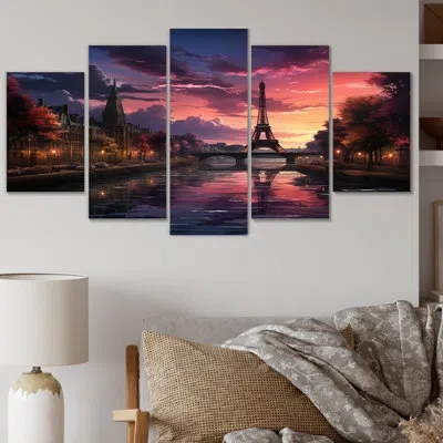 Design Art 5 Wall Decor Set In Pink;peach