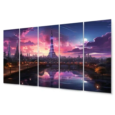 Design Art 5 Wall Decor Set In Pink;purple