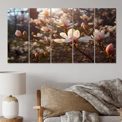 Design Art 5 Wall Decor Set In White;pink