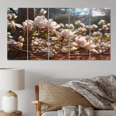 Design Art 5 Wall Decor Set In White;pink