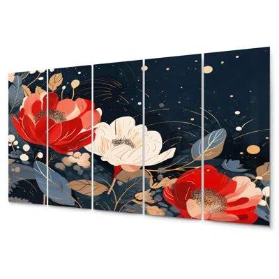 Design Art 5 Wall Decor Set In White;red